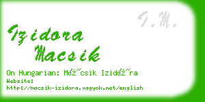 izidora macsik business card